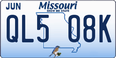 MO license plate QL5O8K