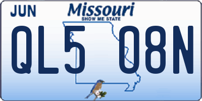 MO license plate QL5O8N