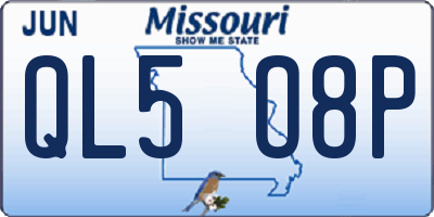 MO license plate QL5O8P