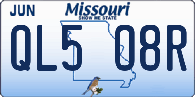 MO license plate QL5O8R