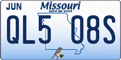 MO license plate QL5O8S