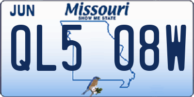 MO license plate QL5O8W