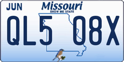 MO license plate QL5O8X
