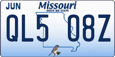 MO license plate QL5O8Z
