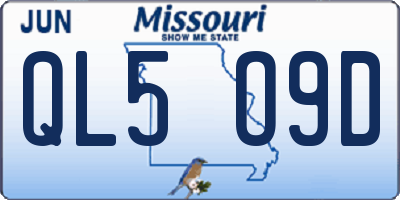 MO license plate QL5O9D