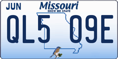 MO license plate QL5O9E