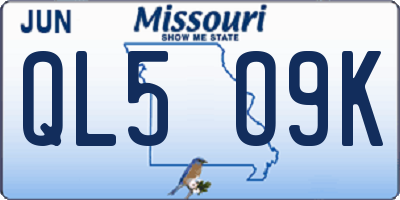 MO license plate QL5O9K
