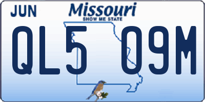 MO license plate QL5O9M