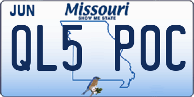 MO license plate QL5P0C
