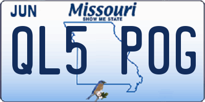 MO license plate QL5P0G