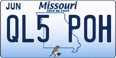 MO license plate QL5P0H