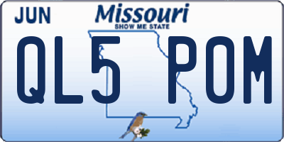 MO license plate QL5P0M