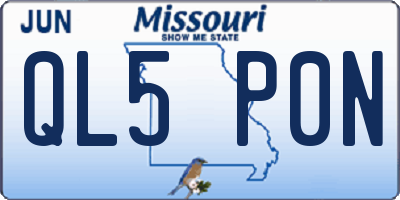MO license plate QL5P0N