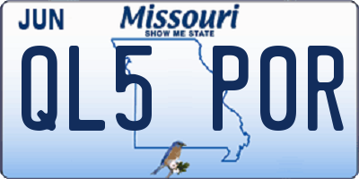 MO license plate QL5P0R