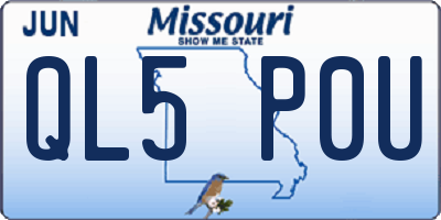MO license plate QL5P0U