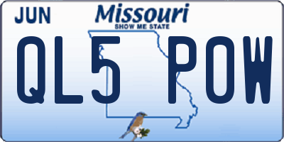 MO license plate QL5P0W