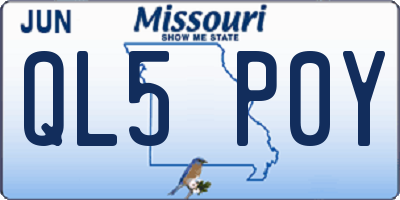 MO license plate QL5P0Y