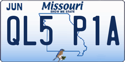 MO license plate QL5P1A