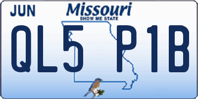 MO license plate QL5P1B