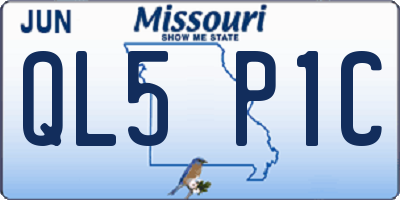 MO license plate QL5P1C