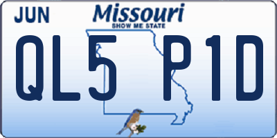 MO license plate QL5P1D