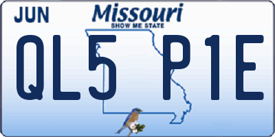 MO license plate QL5P1E