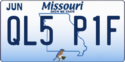 MO license plate QL5P1F