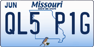 MO license plate QL5P1G