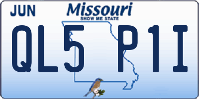 MO license plate QL5P1I