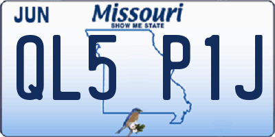 MO license plate QL5P1J