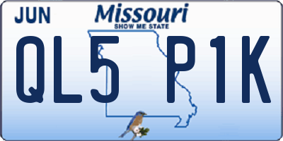 MO license plate QL5P1K