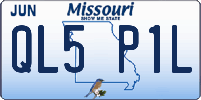 MO license plate QL5P1L