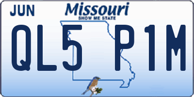 MO license plate QL5P1M