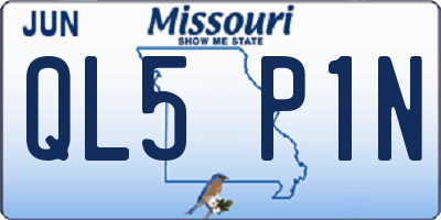 MO license plate QL5P1N