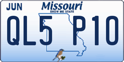 MO license plate QL5P1O