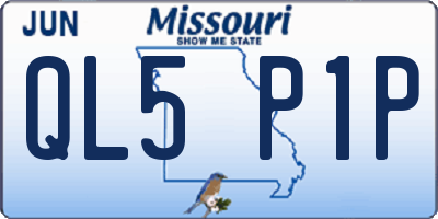 MO license plate QL5P1P