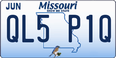 MO license plate QL5P1Q