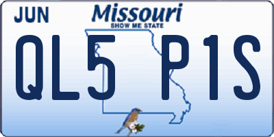 MO license plate QL5P1S