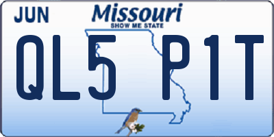 MO license plate QL5P1T