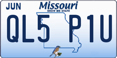 MO license plate QL5P1U