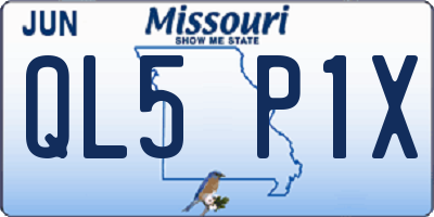 MO license plate QL5P1X