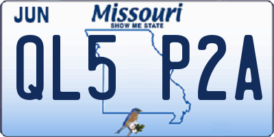 MO license plate QL5P2A