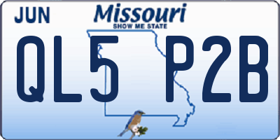 MO license plate QL5P2B