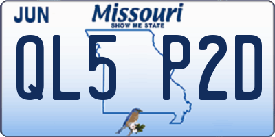 MO license plate QL5P2D