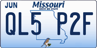 MO license plate QL5P2F