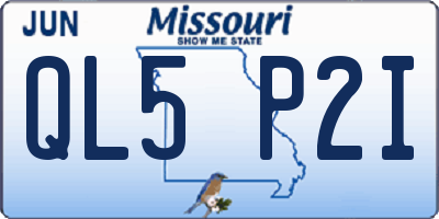 MO license plate QL5P2I