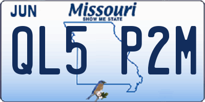 MO license plate QL5P2M