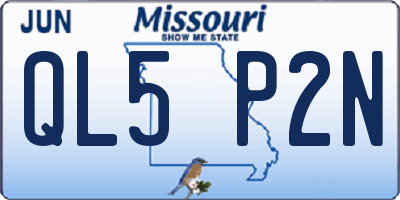 MO license plate QL5P2N