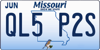 MO license plate QL5P2S
