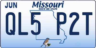 MO license plate QL5P2T